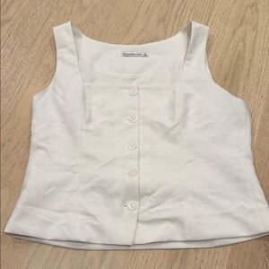 Women's White Button-Up Top